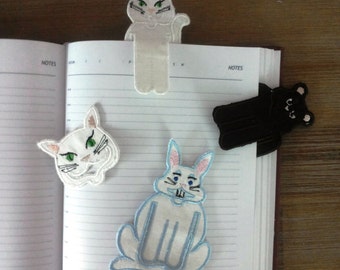 Animal bookmark set of 12 designs + gift! Machine embroidery design ITH