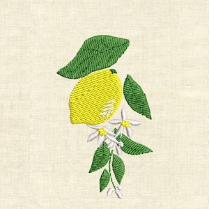 Lemon with blooms Machine embroidery design fruit kitchen