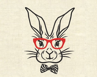 Rabbit with glasses Machine embroidery designs  Easter embroidery