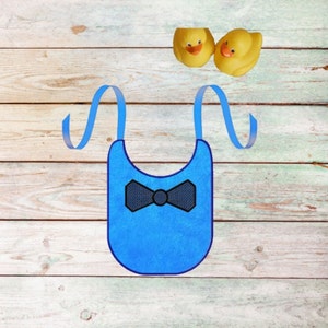 ITH Machine embroidery designs baby bibs with tie or bowtie for little gentleman image 2