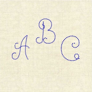 Candlewick alphabet Monogram fonts set, machine embroidery