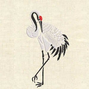 Crane Machine embroidery designs Japanese embroidery