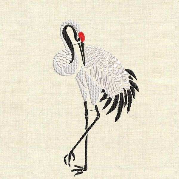 Machine embroidery designs cranes Japanese embroidery