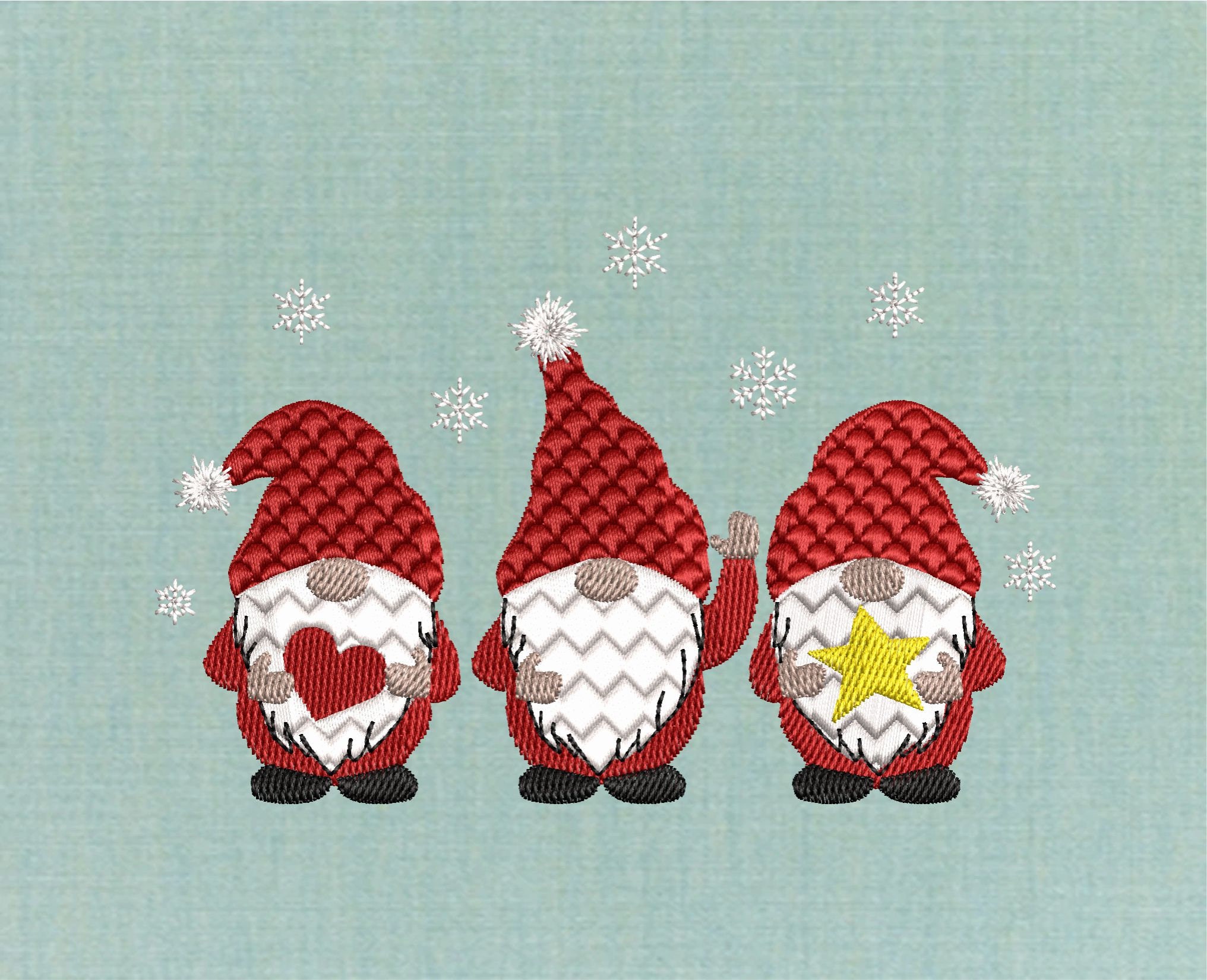 Machine Embroidery Designs Three Gnomes Etsy UK