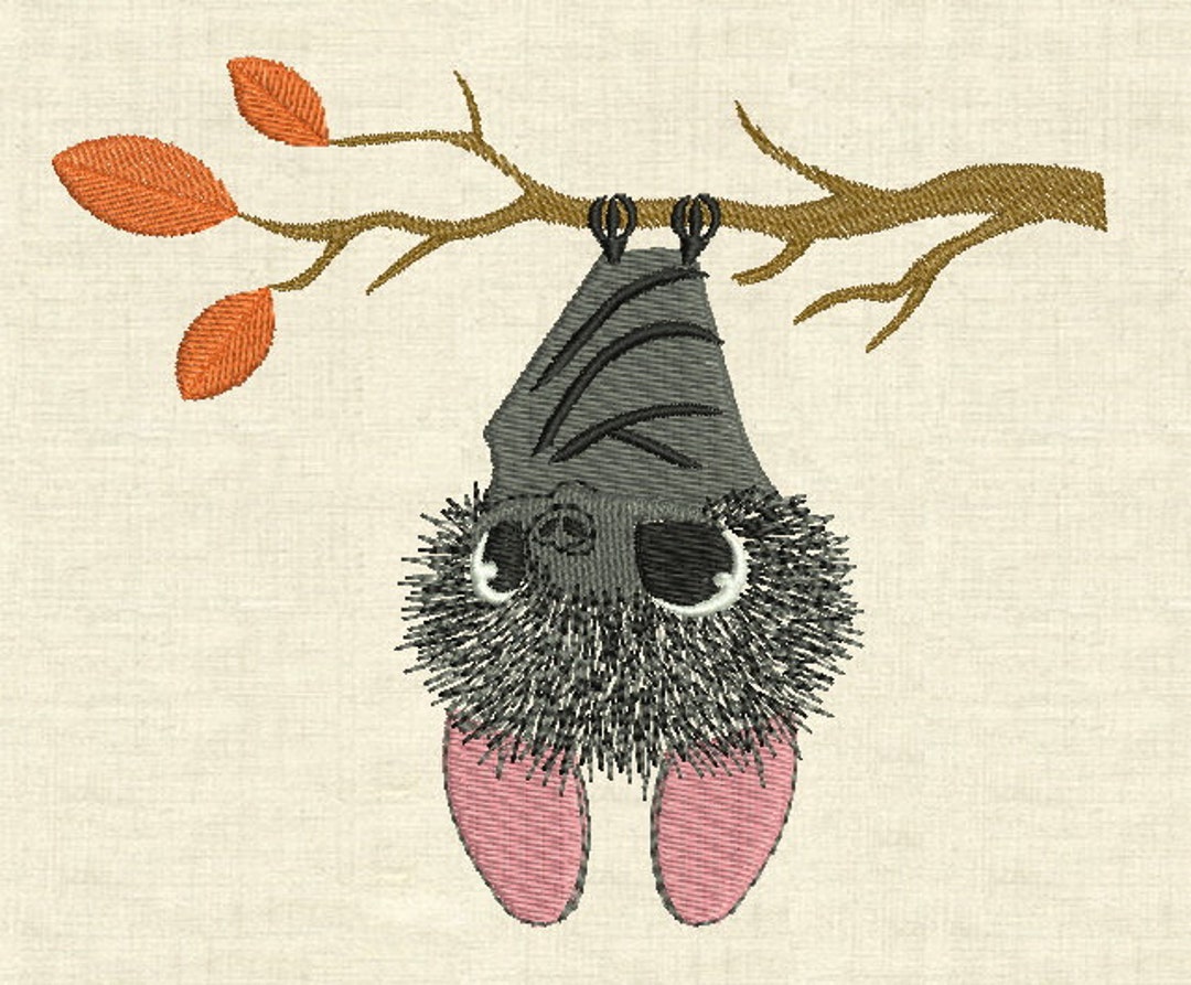 Machine Embroidery Designs Cute Bat Halloween Etsy