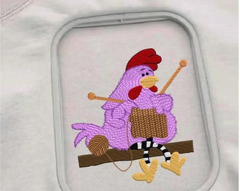 Chicken knits I Machine embroidery designs
