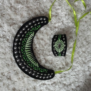 Halskette und Armband im Set von Stickdateien für die Stickmaschine