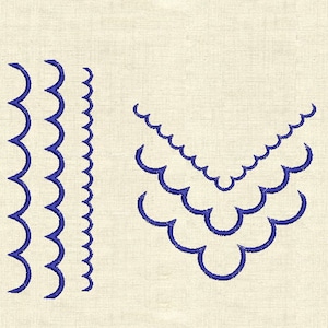 Machine embroidery designs scallop borders and corners