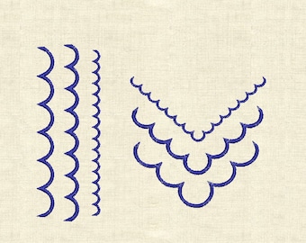 Machine embroidery designs scallop borders and corners