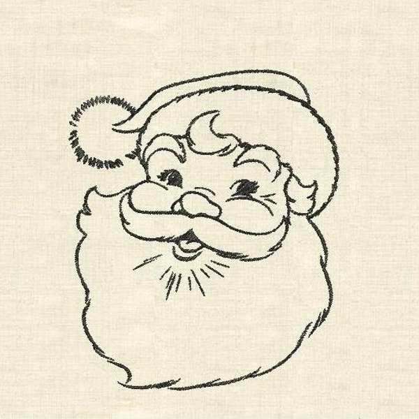 Conception de broderie à la machine Père Noël visage Noël