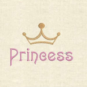 Princess script with crown Machine embroidery designs