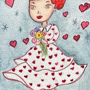 Original Gouache Painting I Love Lucy 4”x6 “