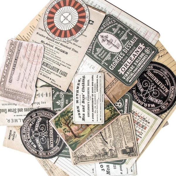 Tim Holtz Idea-ology Ephemera Layers - th93553 - Collector - 33 Ephemera Pieces for ATCs, journals, greeting cards