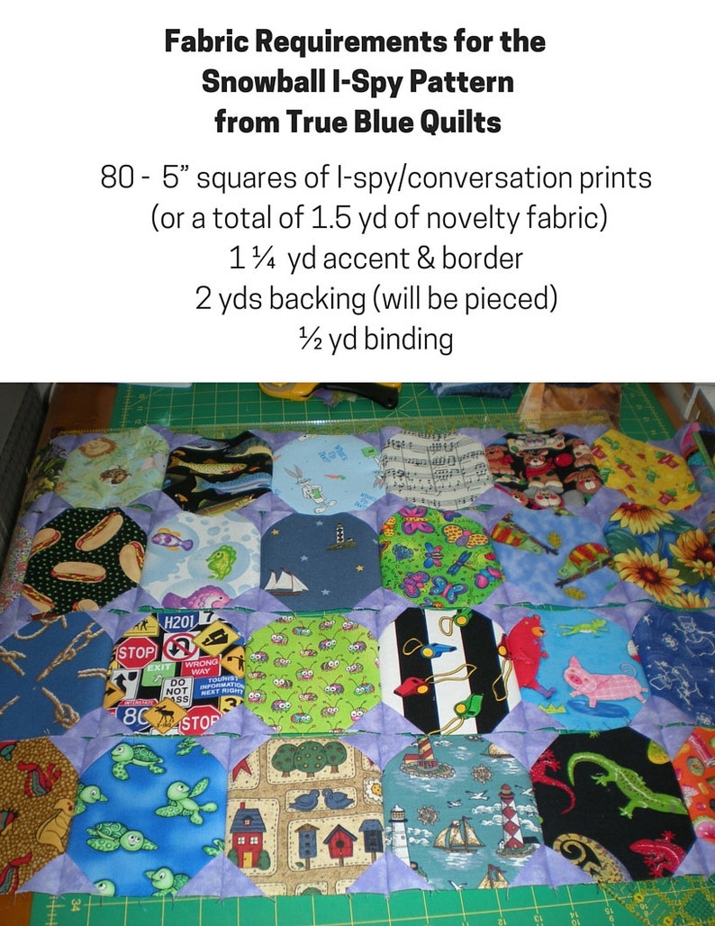 Snowball Ispy Quilt Pattern, Kids Quilts, Novelty Fabric, Baby Quilt