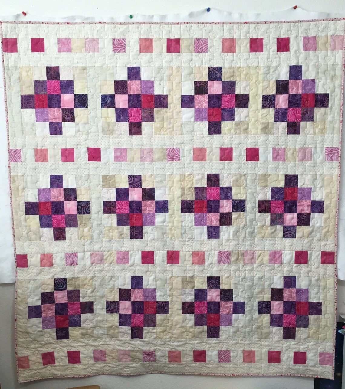 Beaded Curtain Pattern, Lap Quilt, Modern Quilt, Patchwork, Quilt Instructions, Sofa Quilt