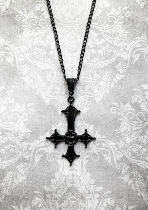 Stainless Steel Upside Down Cross Necklace Inverted Cross Pendant with Chain  R2LE