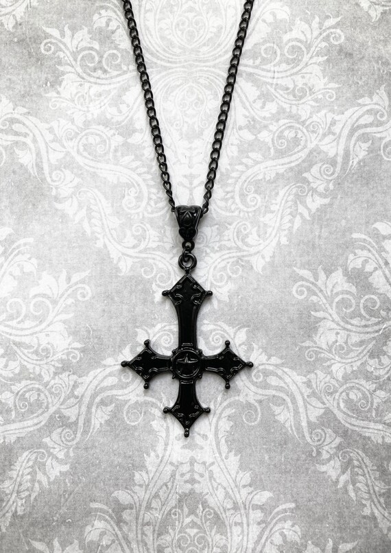 Stainless Steel Upside Down Cross Necklace Inverted Cross Pendant with Chain  R2LE