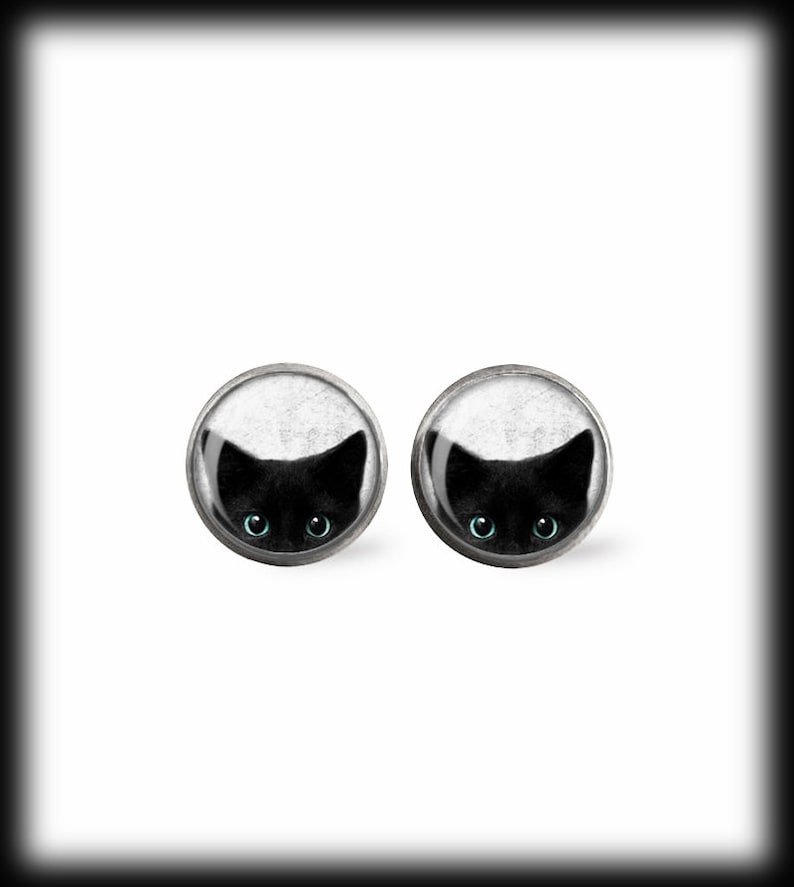 Gothic Witch Wiccan Jewelry Peeking Black Cat Pendant Alternative Jewelry Cat Jewellery Cat Lover Gift Cat Necklace Cute Peeping Cat
