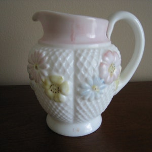 Cosmos small milk glass pitcher