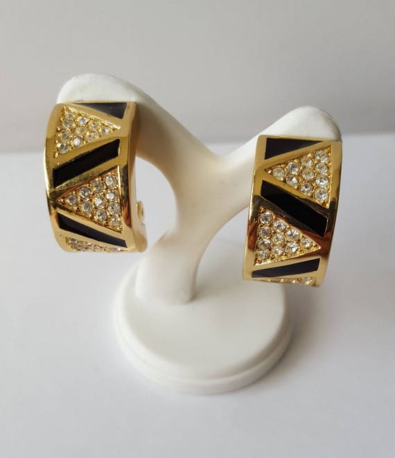 Vintage Christian Dior Earrings Crystal 