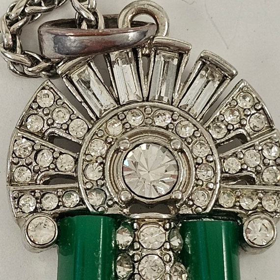 Kenneth Jay Lane KJL Rhinestone and Jade Colored … - image 4