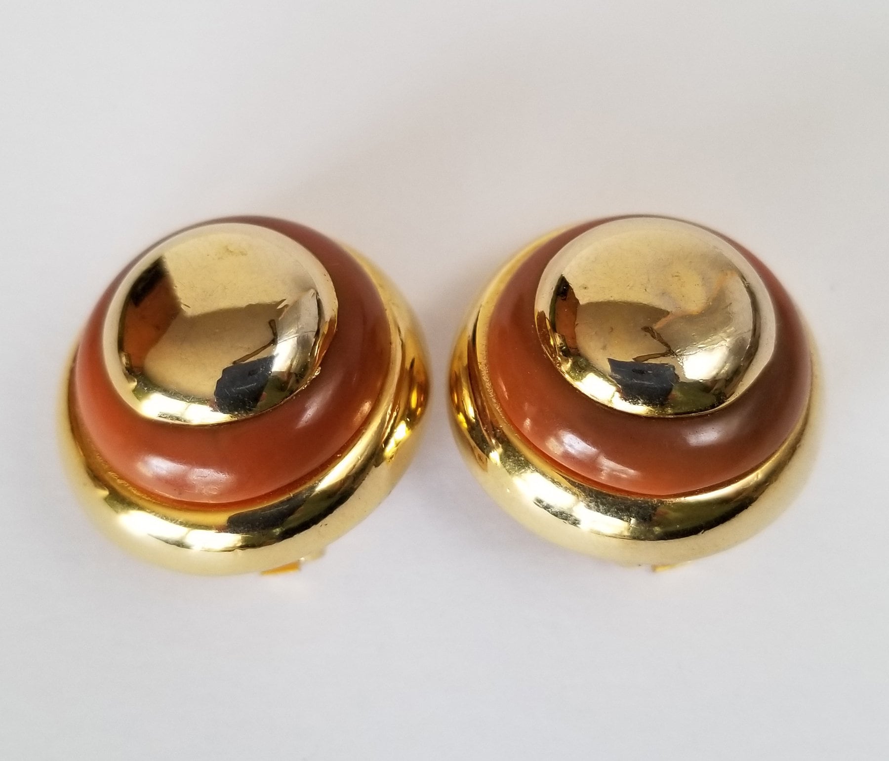 Boucles D'oreilles Clips Vintage Signées Lanvin Paris - Dorées, Occasion Bon état