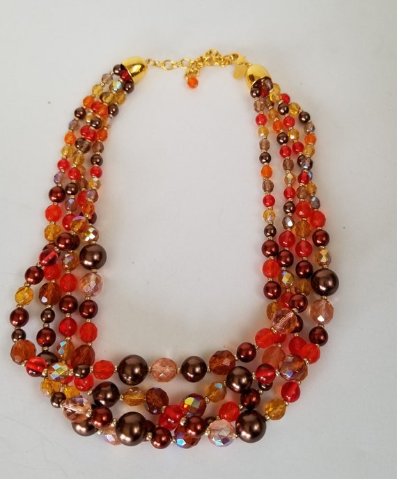 Joan Rivers The Torsade Collection Multi Strand offers Bead Pastel Necklace Czech Glass