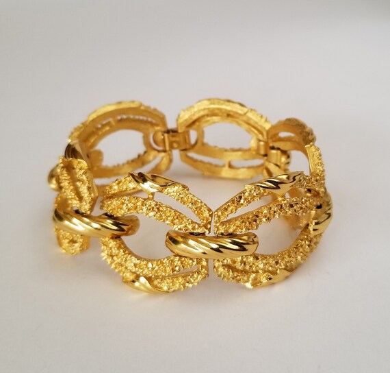 Trifari Gold Tone Bracelet, Vintage Crown Trifari