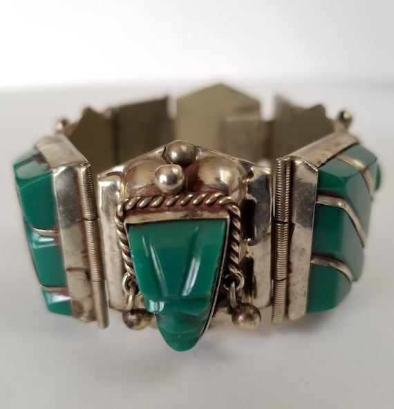 Sterling Large Figural Bracelet, Mexico Sterling P