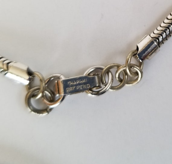 Trifari Coronet Necklace Trifari Silver Tone Snake Chain Necklace Trifari Silver Tone Rhinestone Necklace Circa 1950