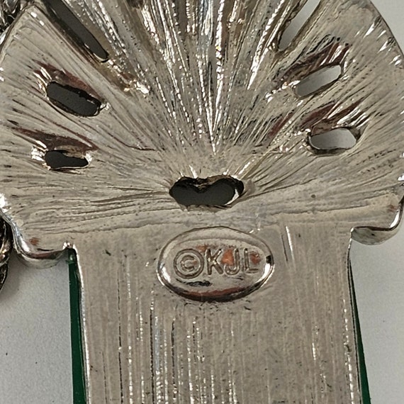 Kenneth Jay Lane KJL Rhinestone and Jade Colored … - image 9