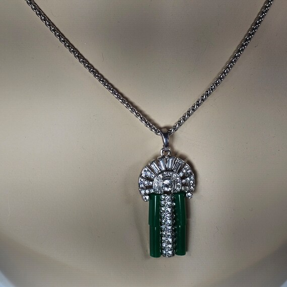 Kenneth Jay Lane KJL Rhinestone and Jade Colored … - image 8