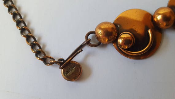 Modernist Copper Necklace, Mid Century Copper Nec… - image 6