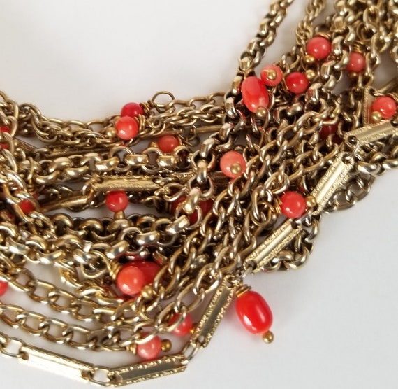 Reinad Multistrand Gold Tone Chain Necklace, Midc… - image 4
