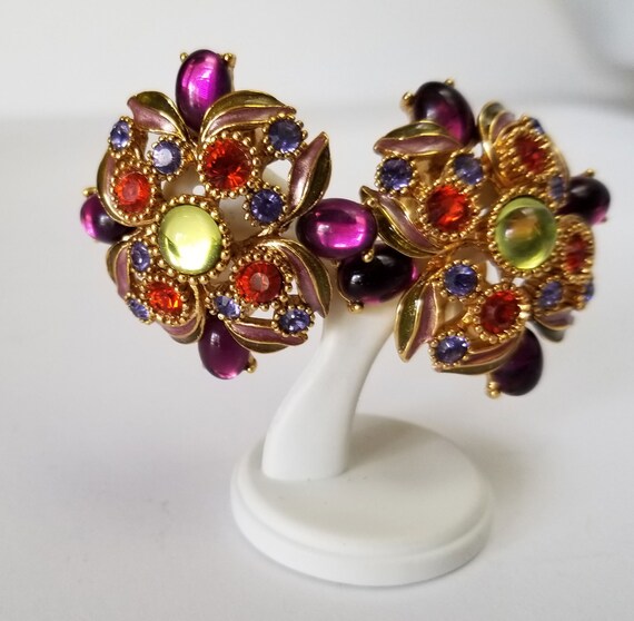 Joan Rivers Large Clip Earrings, Joan Rivers Multi