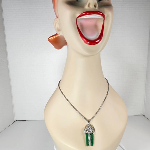 Kenneth Jay Lane KJL Rhinestone and Jade Colored … - image 5