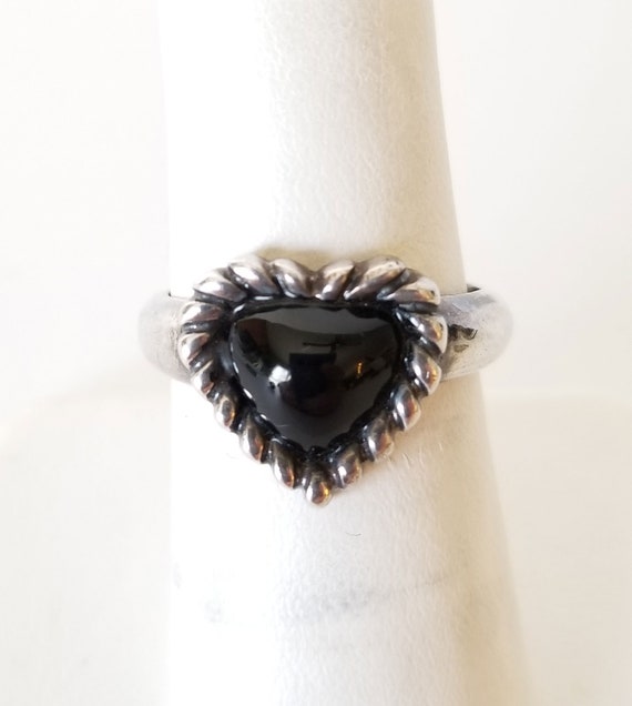 Heart Ring, Vintage Minimalist Sterling Heart Ring
