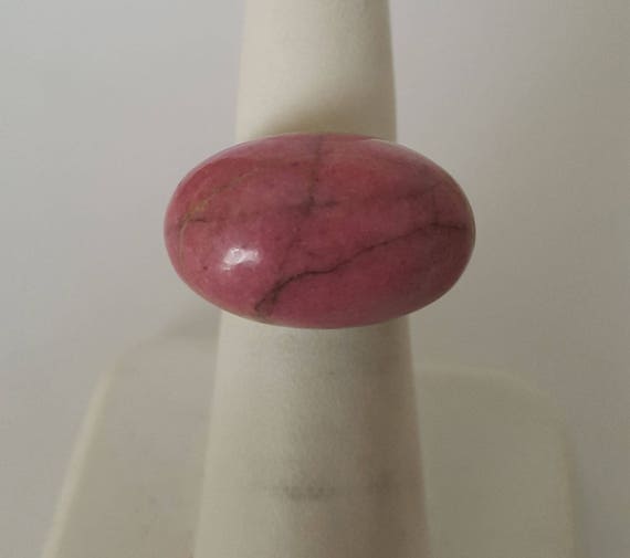 Dalmatian Jasper and pink rhodonite Ring, Barbara… - image 4