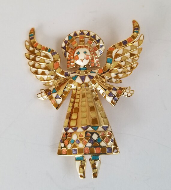 Bob Mackie Angel brooch, Vintage Bob Mackie Mosaic