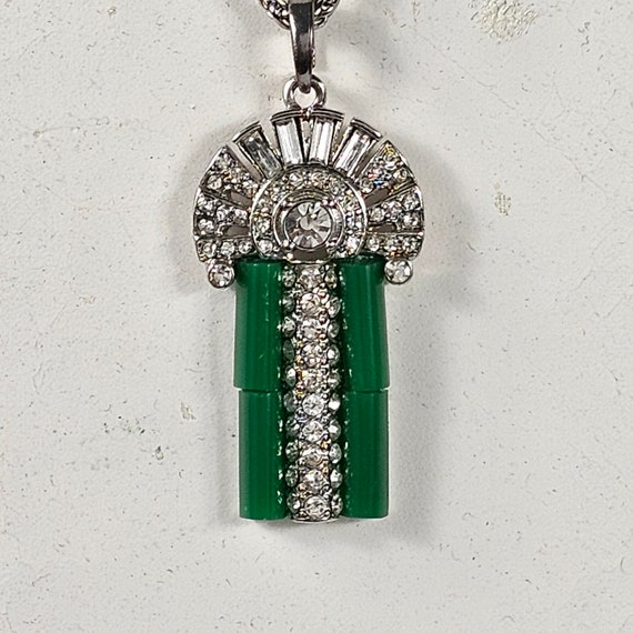 Kenneth Jay Lane KJL Rhinestone and Jade Colored … - image 7
