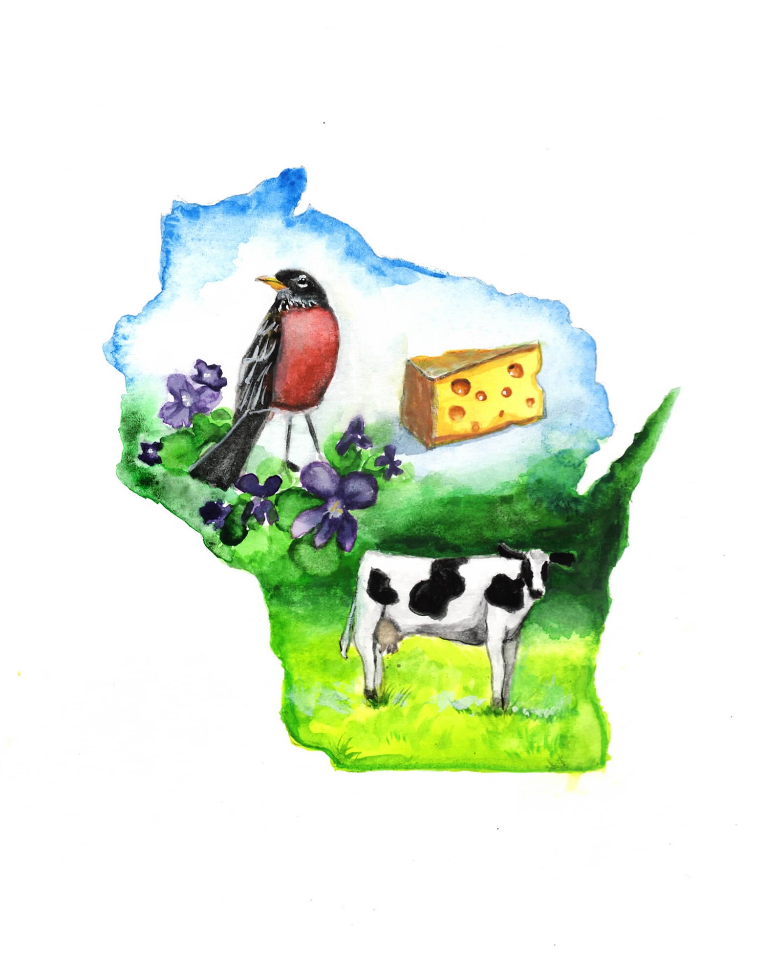 Wisconsin State Art Etsy