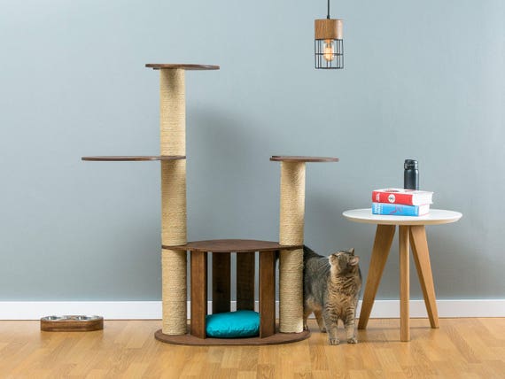 Climb Tree Toy WORLDWIDE SHIPPING Modern Cat Furniture Cat house with sisal tree Cletis Brown Tower Bed House Shelf