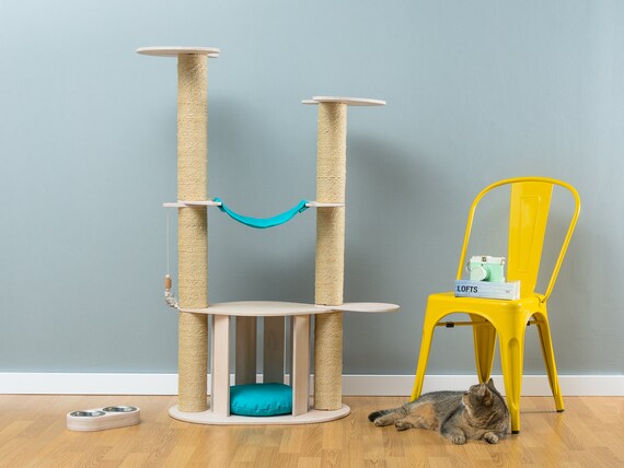 Climb Tree Toy WORLDWIDE SHIPPING Modern Cat Furniture Cat house with sisal tree Cletis Brown Tower Bed House Shelf