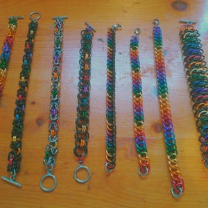 Gay Pride LGBTQ+ Chainmail Bracelet, Anodized Aluminum - 8 Varieties!