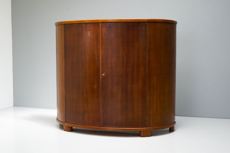 Large Mid-Century Demi Lune Drinks Cabinet by Mobelfabrik Vejen image 5