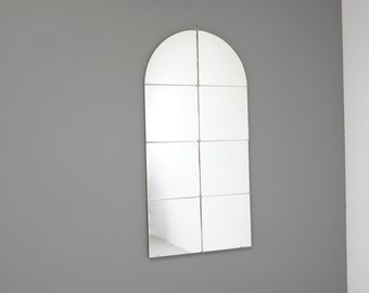 Mid Century Frameless arched top mirror