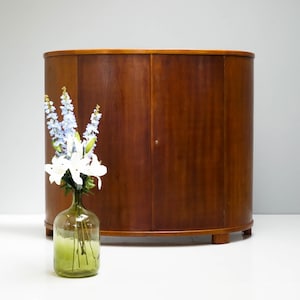 Large Mid-Century Demi Lune Drinks Cabinet by Mobelfabrik Vejen image 1