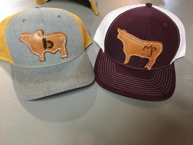 Custom Leather Tooled Patch on Cap | Etsy