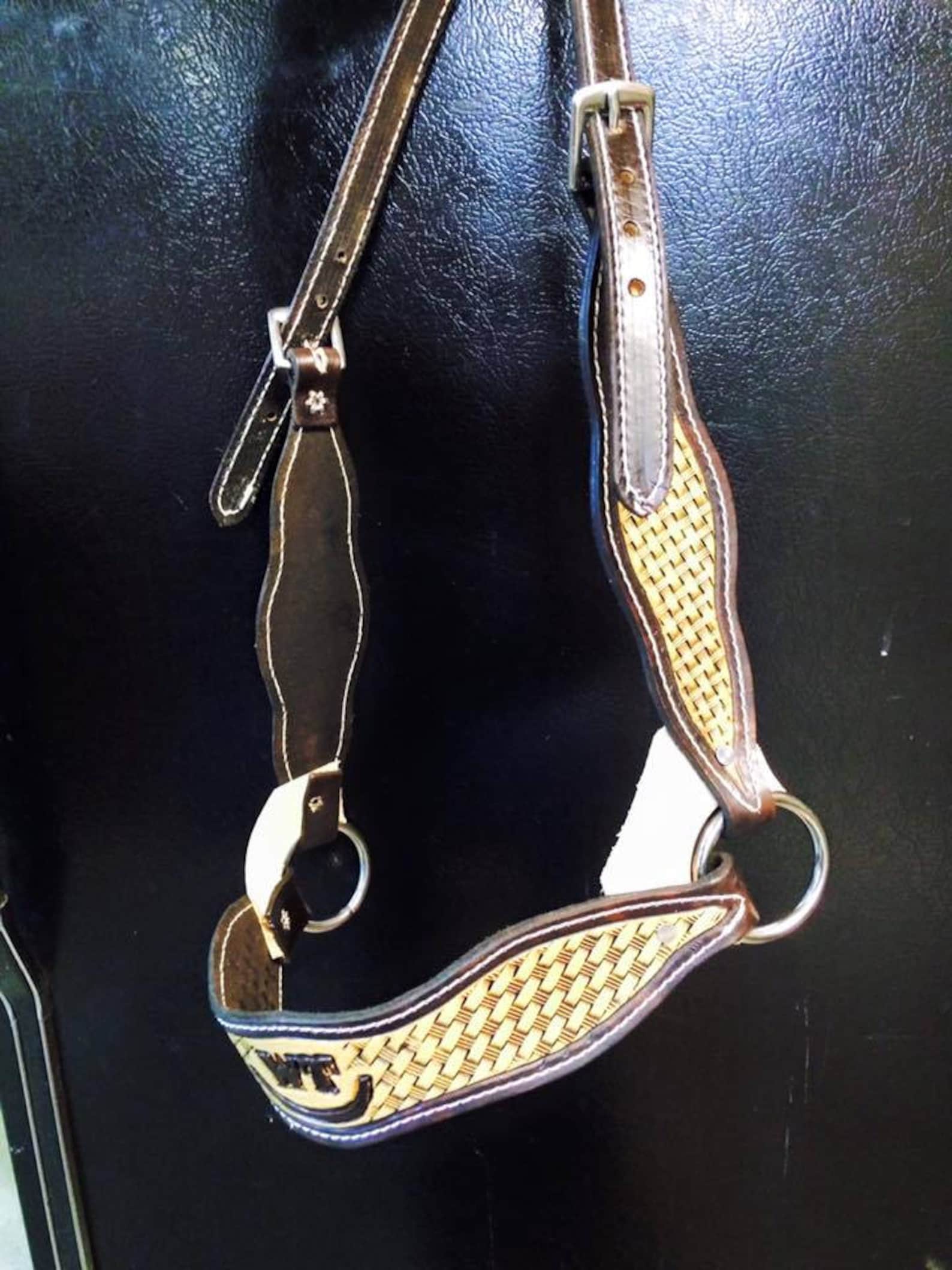 Custom tooled leather cattle show halters Etsy