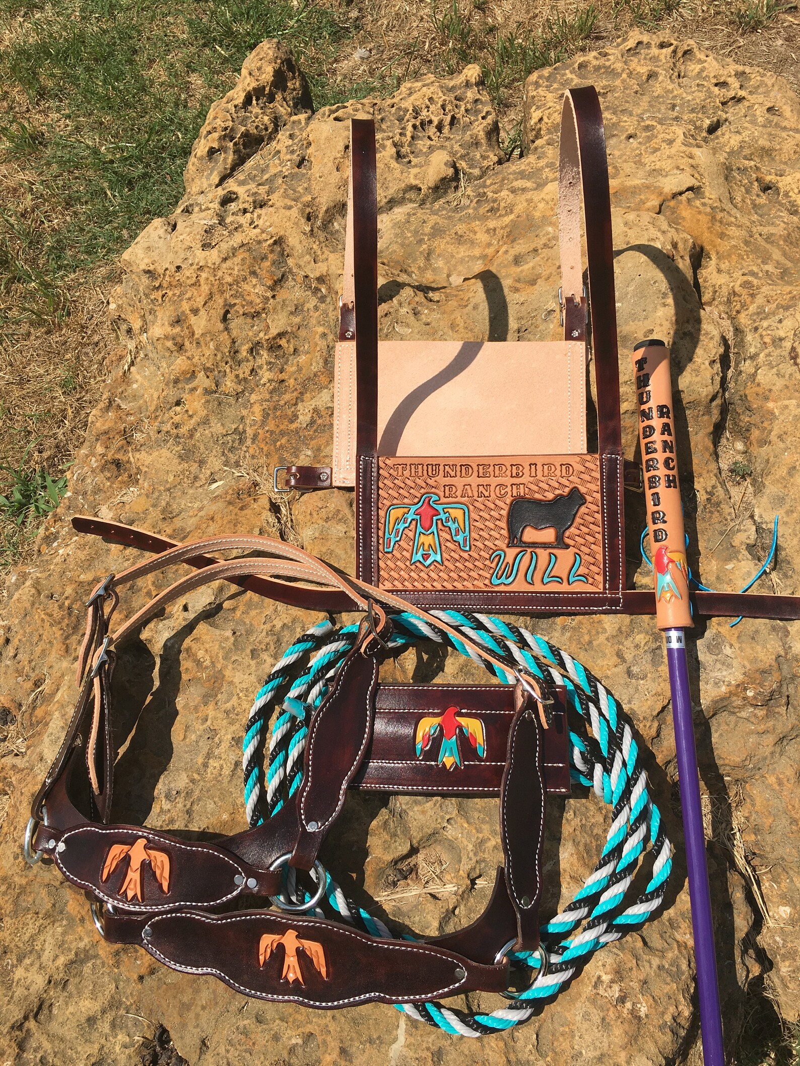 Custom tooled leather cattle show halters Etsy